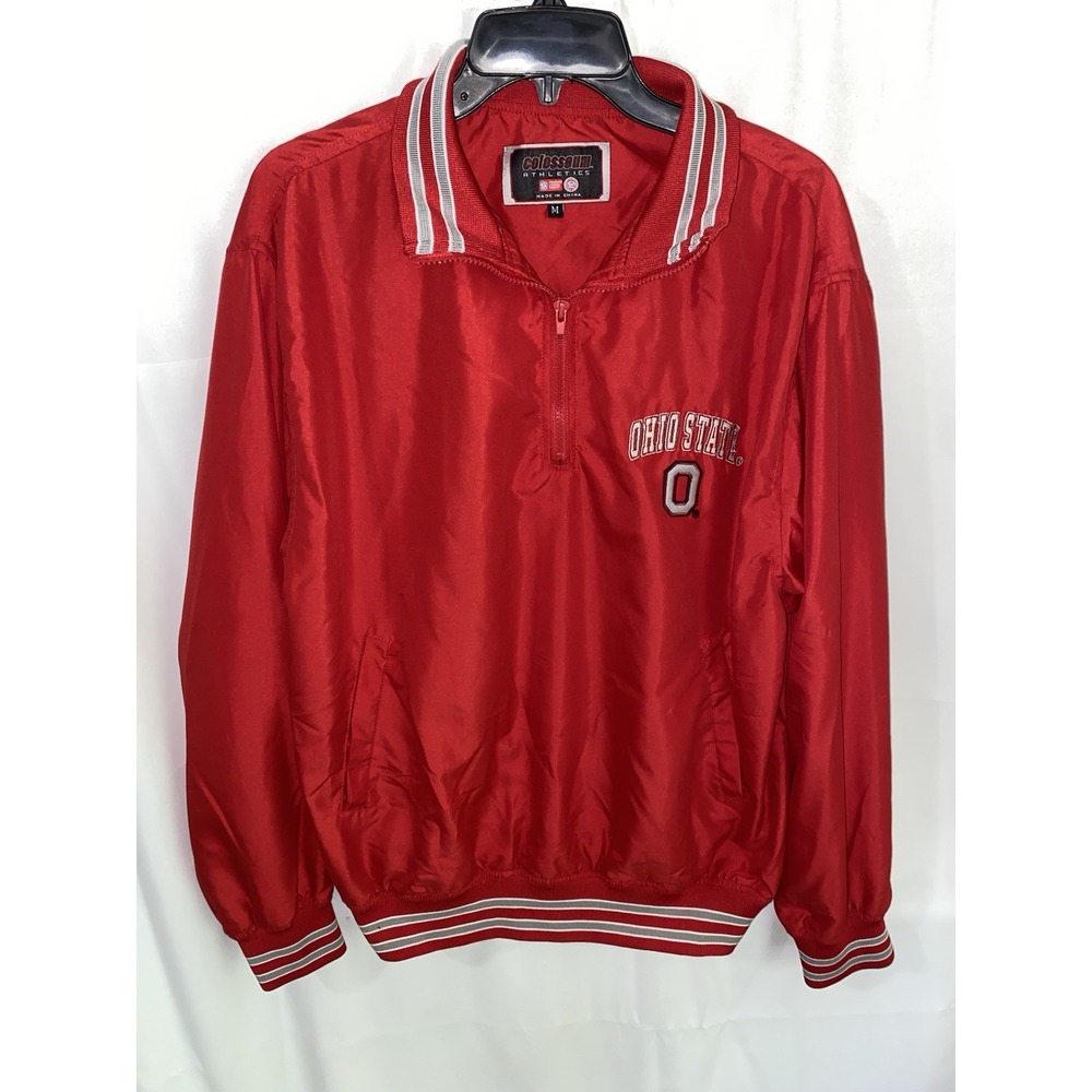 Vtg Ohio State Buckeyes Colosseum Athletics 1/4‎ Zip Windbreaker Jacket Medium